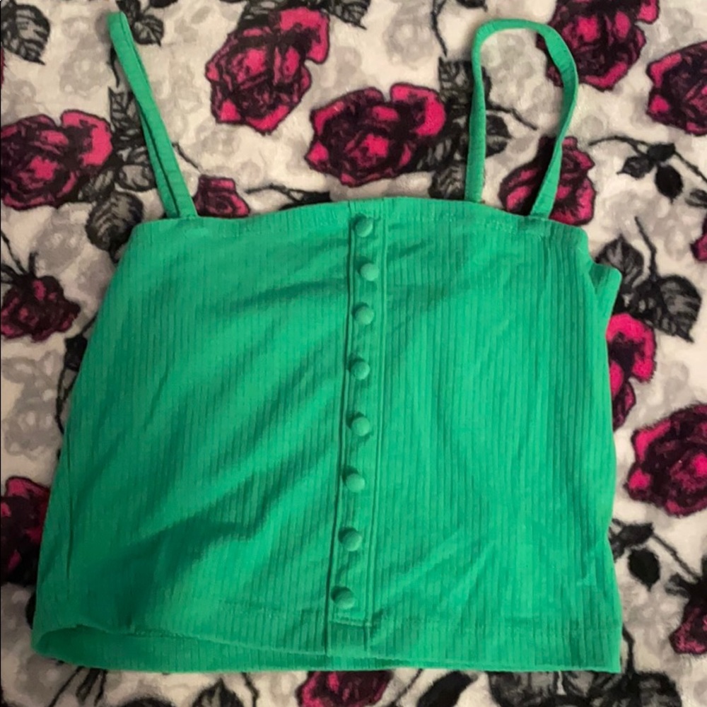 green knit tank top